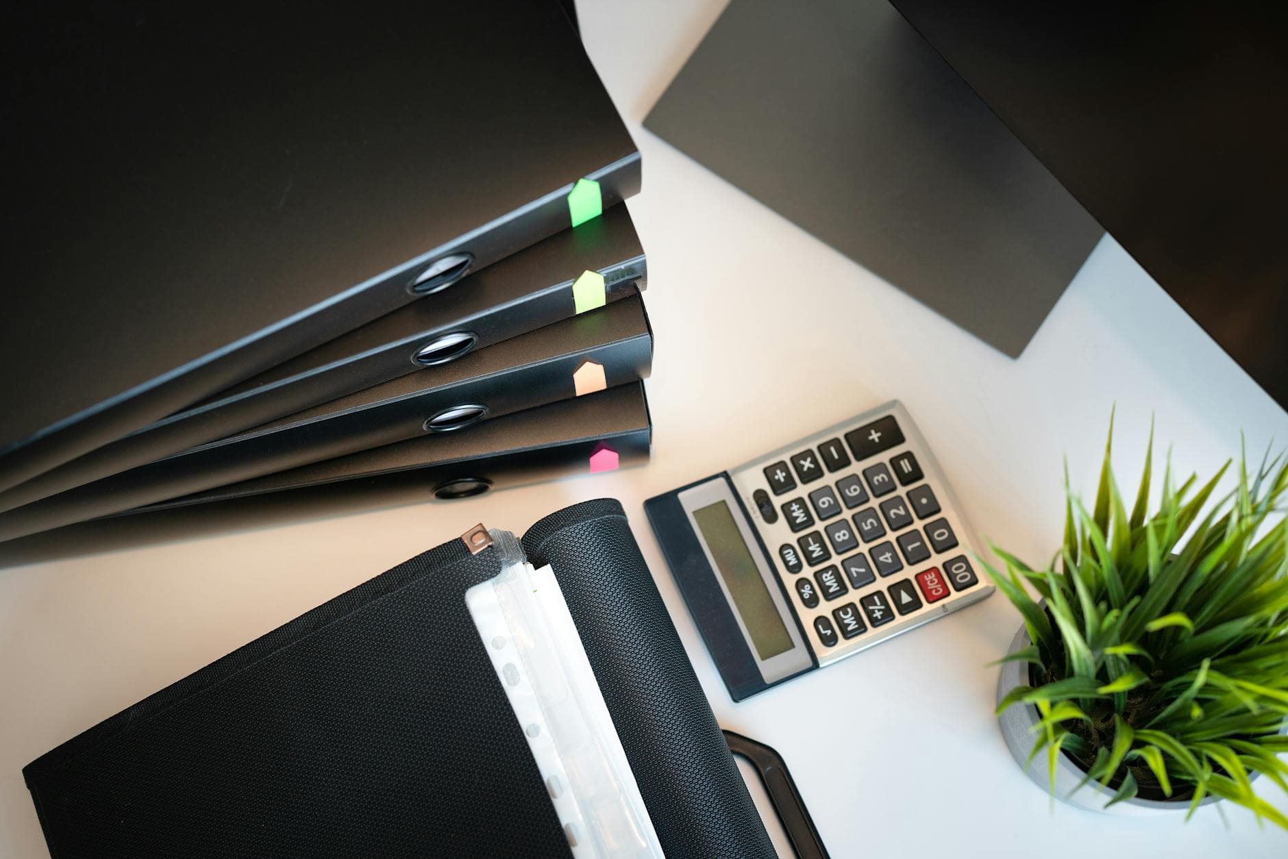 Admin workspace with automated calendar, email triage, and document organization systems